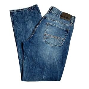 EXPRESS Jeans Straight leg 5 pocket Zipper & button fly Blue 33 x 32 Like new